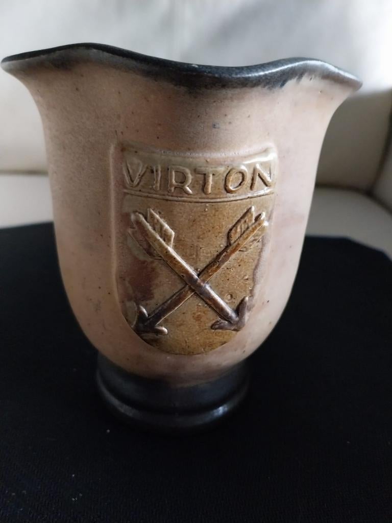 Vintage stoneware bierkan van W. Biron, Antiek en Kunst, Verzenden