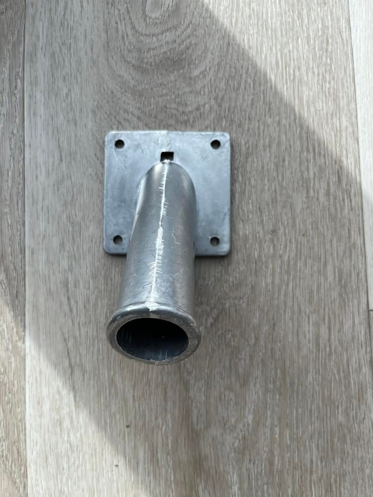 Vlaggenstokhouder, staal,grijs, Ophalen, Nieuw