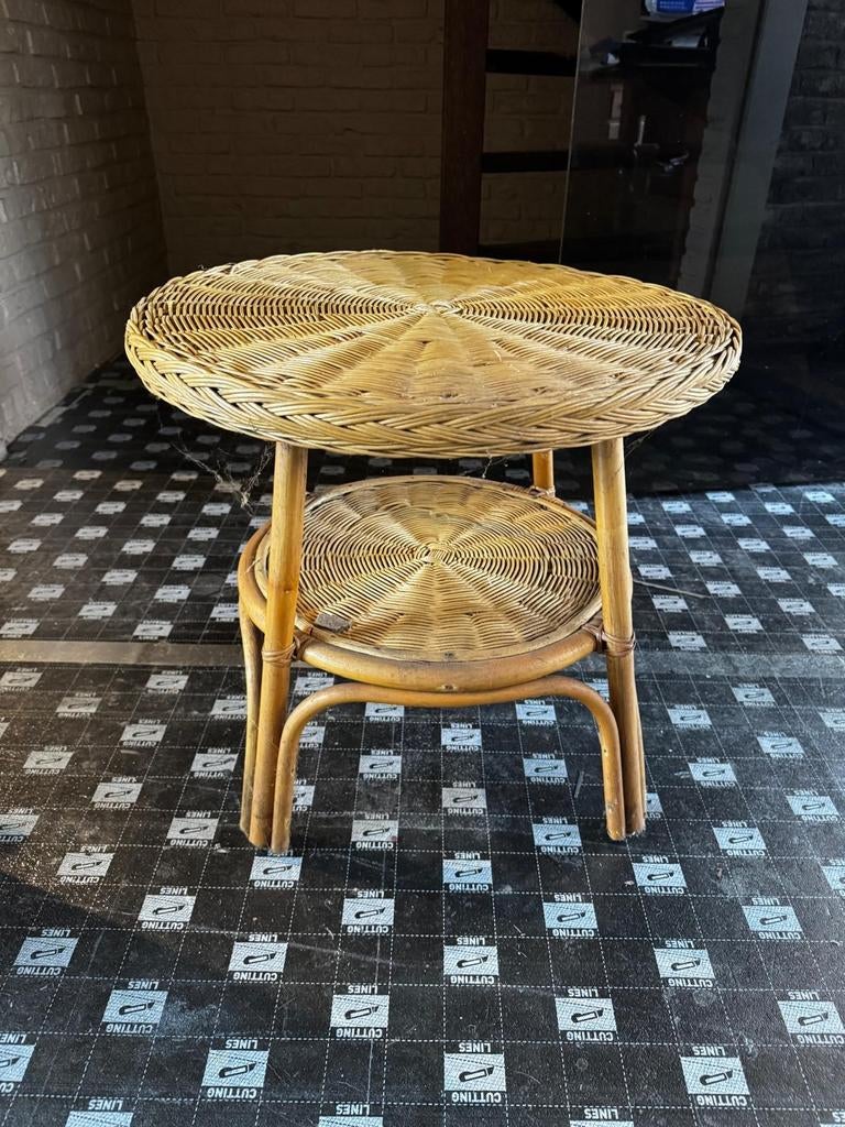 Rotan bijzettafel, Huis en Inrichting, Tafels | Bijzettafels, Ophalen