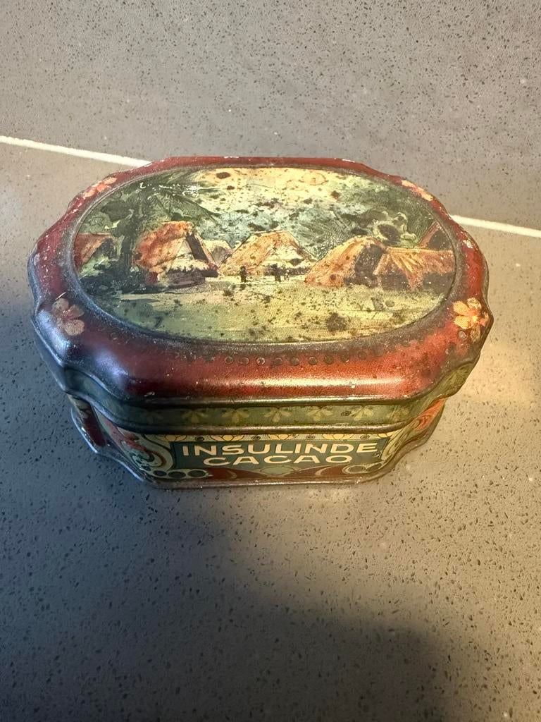 Zeer oud Insulinde cacao blikje, Verzamelen, Ophalen of Verzenden, Gebruikt, Overige