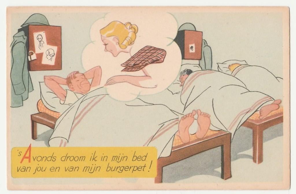 Mobilisatie 2e W.O. Dick de Wilde. Ned. Illustratoren., Verzenden, 1920 tot 1940, Ongelopen, Overige thema's