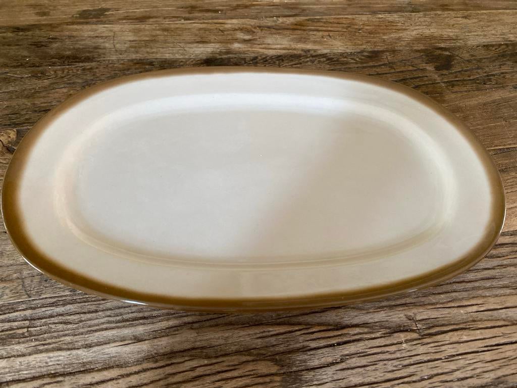 Vintage CP Made in GDR serveerschaal, bruin/beige, Ophalen of Verzenden