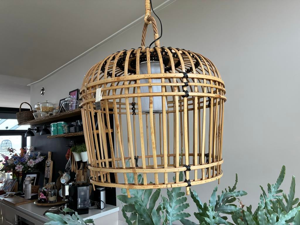 Rivièra Maison hanglamp, Ophalen, Gebruikt, Hout, Minder dan 50 cm