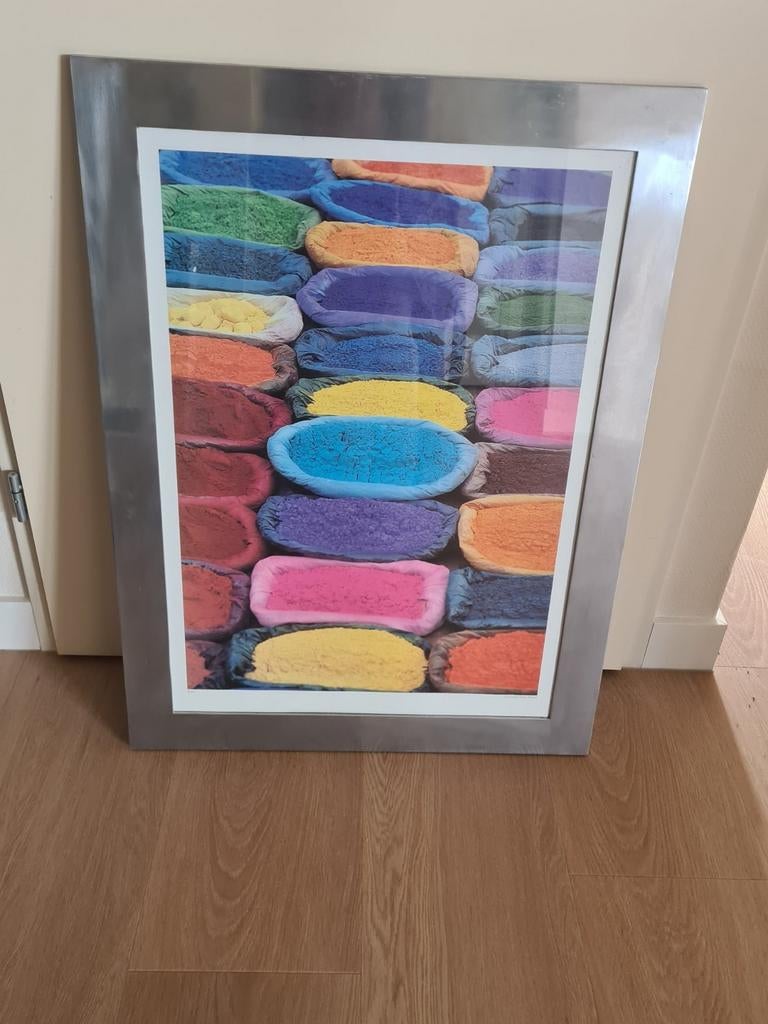 Foto lijst met ikea plaat, Ophalen of Verzenden, Zo goed als nieuw, Metaal of Aluminium, 75 cm of meer