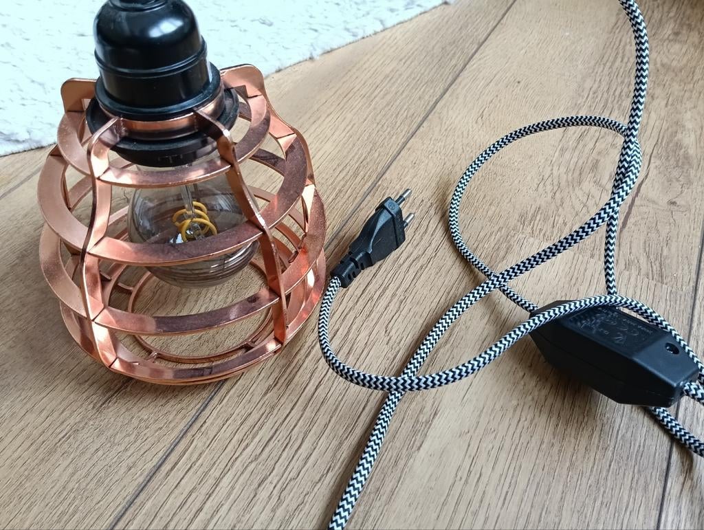 HK Living koperen hanglamp, Huis en Inrichting, Lampen | Hanglampen, Ophalen, Modern, Industrieel, Zo goed als nieuw, Metaal