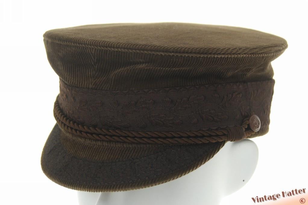 Vintage Kapiteinspet Prinz Heinrich bruin ribfluweel 55 = S, Kleding | Heren, Hoeden en Petten, Zo goed als nieuw, Pet, 57 cm (M, 7⅛ inch) of minder