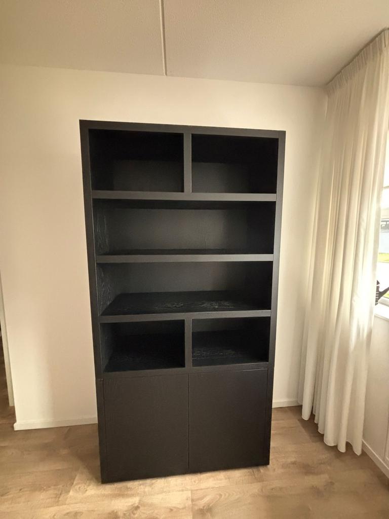 Goossens Buffetkast ‘Barcelona’ - zwart eiken - als nieuw, Huis en Inrichting, Kasten | Buffetkasten, Ophalen, Zo goed als nieuw