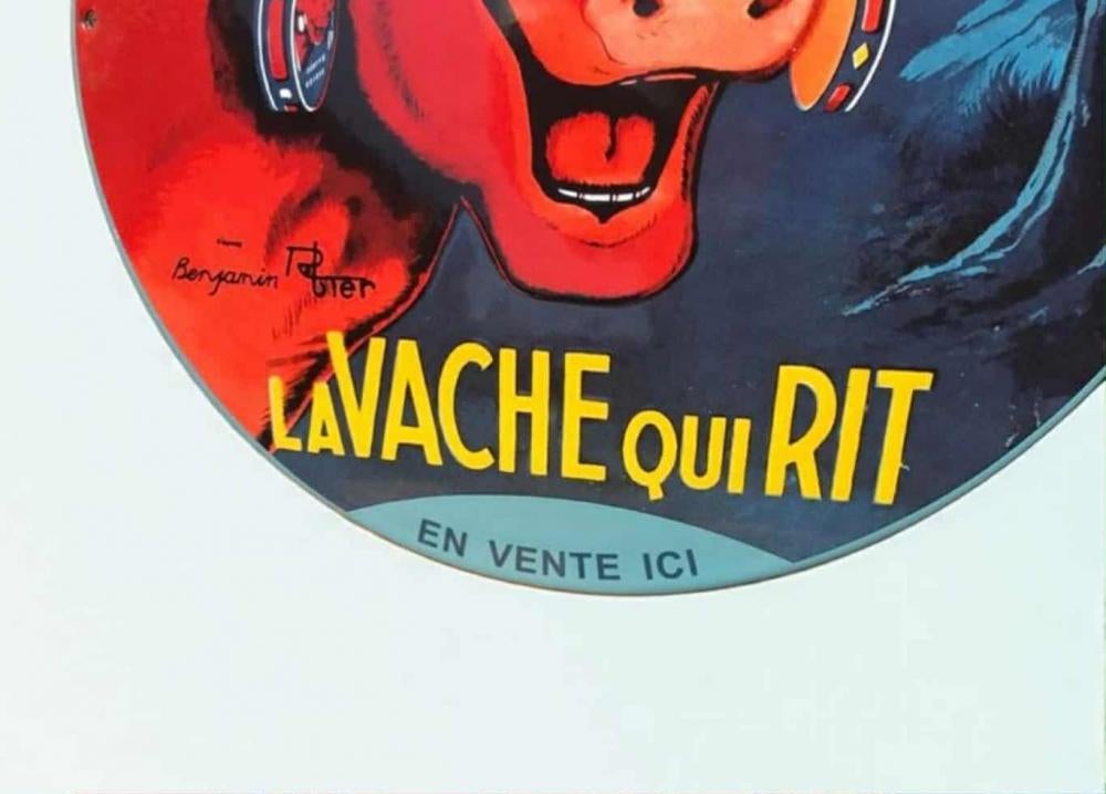 Nieuw emaille reclamebord van La Vache qui rit., Verzamelen, Merken en Reclamevoorwerpen, Reclamebord, ., Nieuw, Ophalen of Verzenden