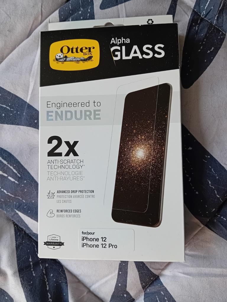 OtterBox Alpha Glass Screenprotector iPhone 12/12 Pro, Ophalen of Verzenden, Nieuw, IPhone 12, Frontje of Cover
