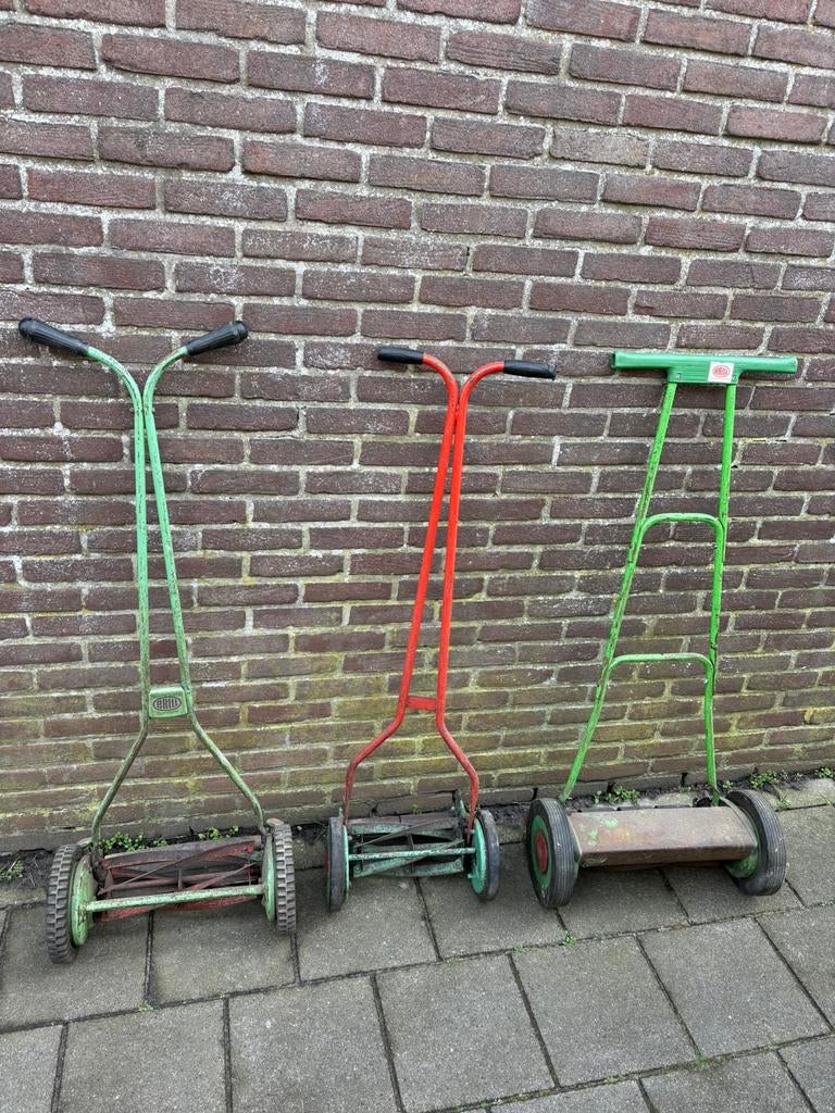 Handgrasmaaier handmaaier tuin hovenier brill folbate gras., Tuin en Terras, Ophalen, Gebruikt, Handgrasmaaier, 50 cm of meer