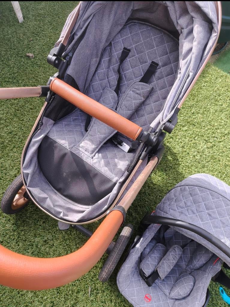 Buggy & Maxi cosie 2 in 1 Rose bruin grijs luxe uitstraling., Ophalen of Verzenden, Gebruikt, Overige merken