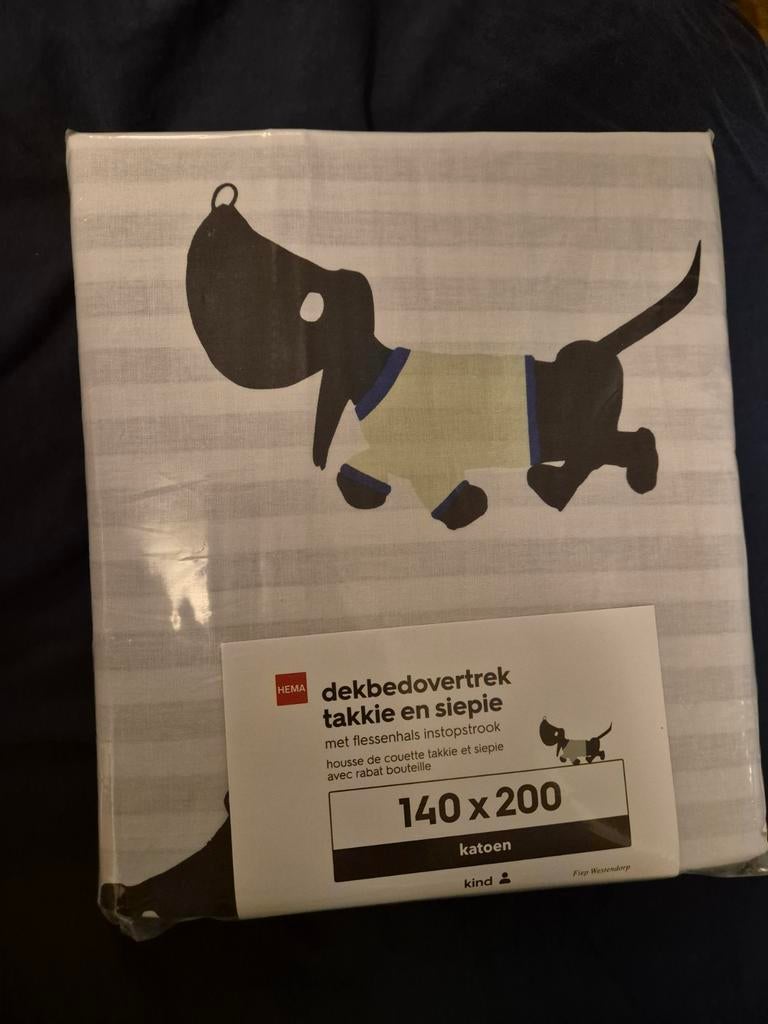 NEW Hema dekbedovertrek Takkie en Sliepie 140x200, Huis en Inrichting, Ophalen of Verzenden, Nieuw, Eenpersoons, Dekbedovertrek