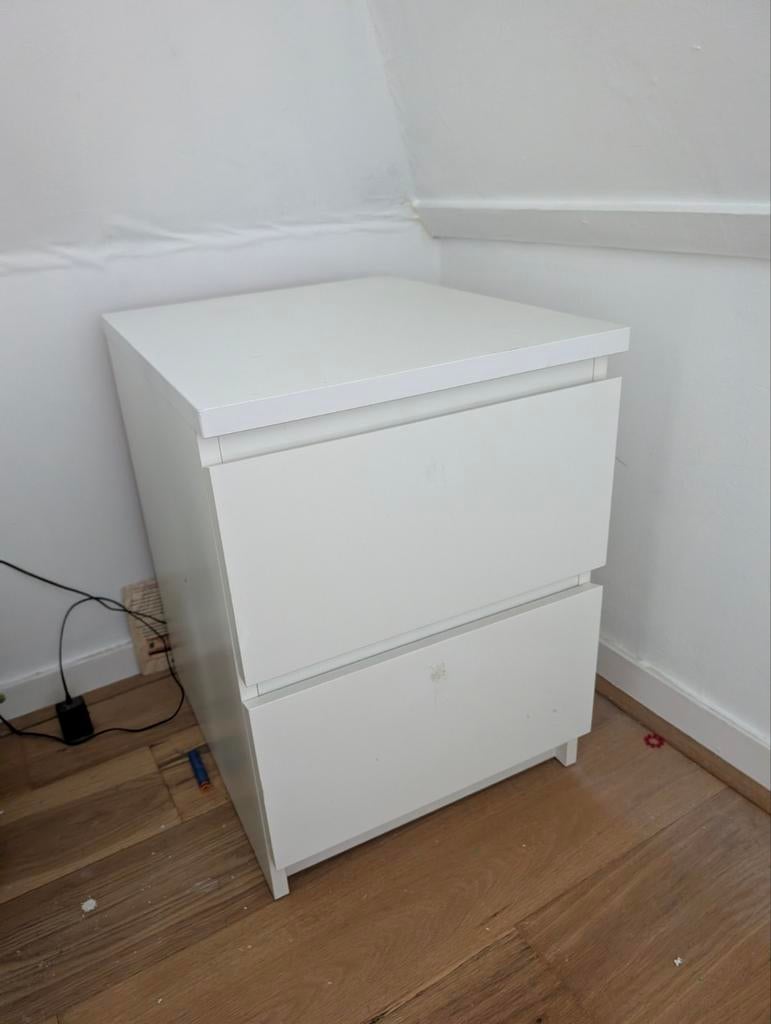 IKEA Malm ladekast wit - 2 lades, Ophalen, Minder dan 50 cm, Gebruikt, 1 of 2 laden