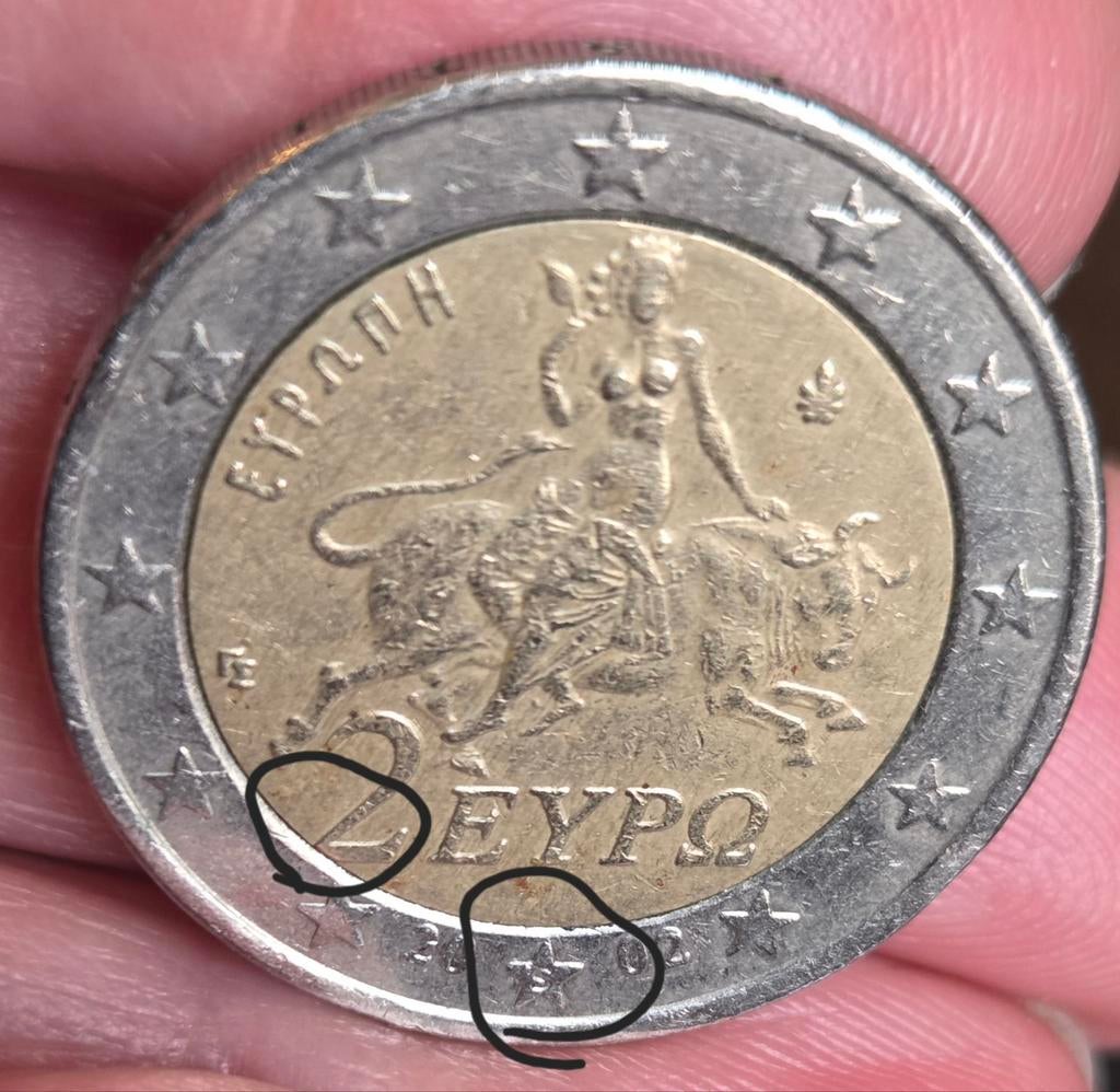2 euro Griekenland 2002 s + error / misslag, Postzegels en Munten, Munten | Europa | Euromunten, Ophalen of Verzenden, Griekenland