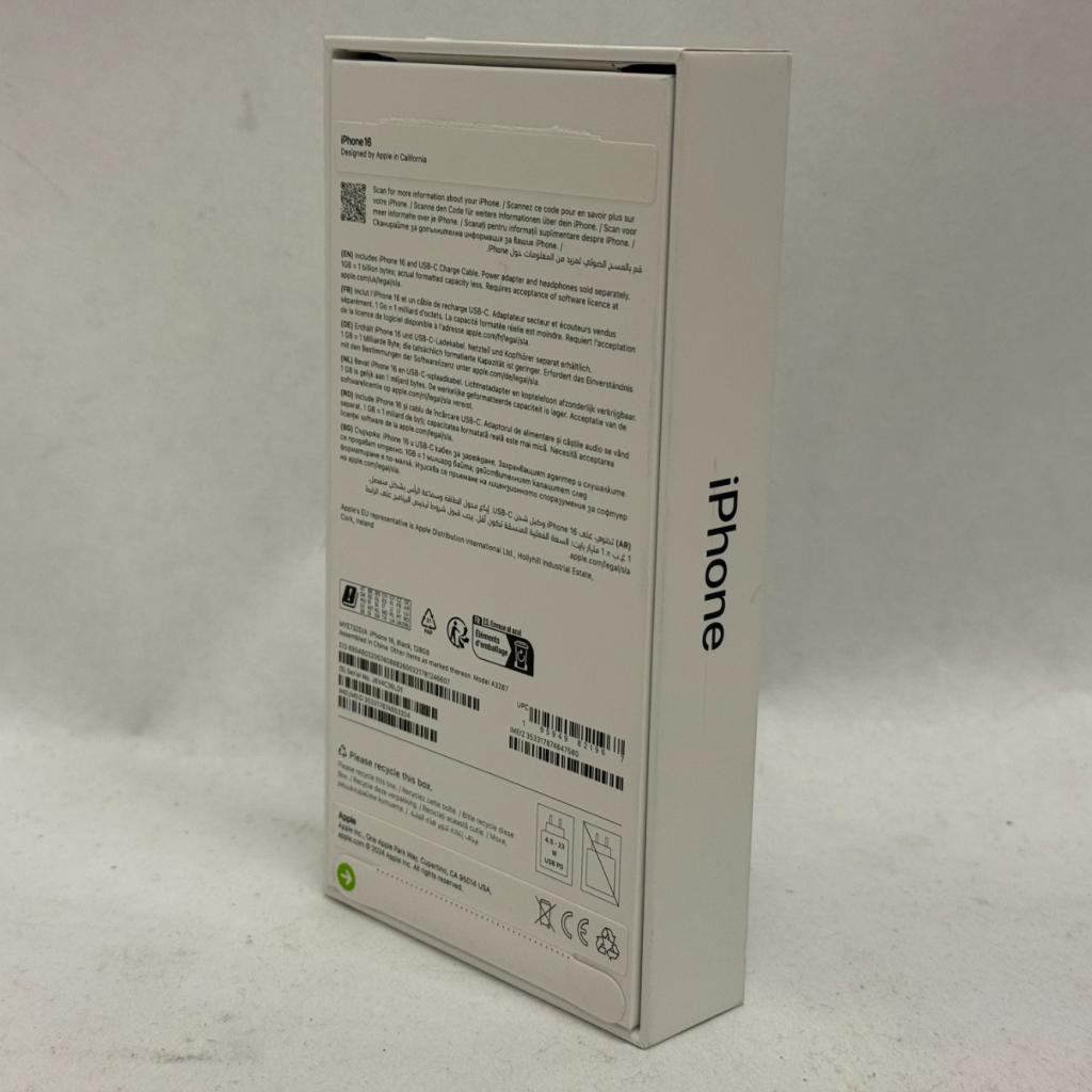 Apple iPhone 16 128GB Black (Nieuw + Bon), Apple, Zo goed als nieuw, Support@apple.com, One Apple Park Way
Cupertino, CA 95014
United States