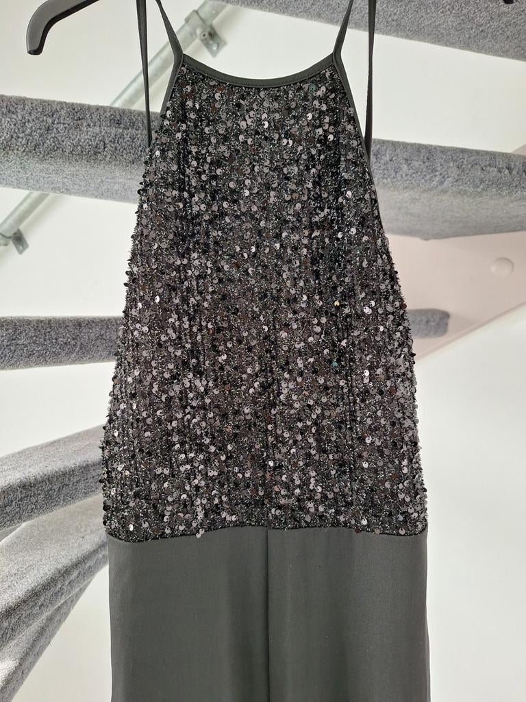 Zwarte jumpsuit met pailletten, maat 42, Kleding | Dames, Jumpsuits, Ophalen of Verzenden, Gedragen, Maat 42/44 (L), Zwart