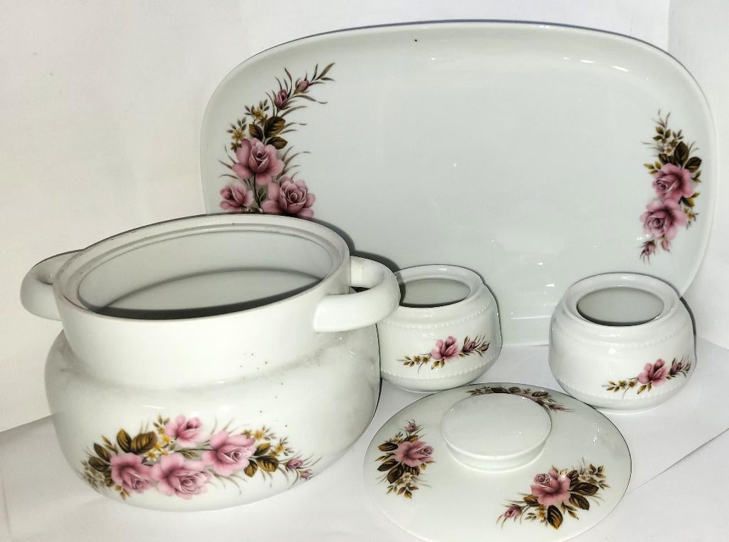 Vintage schaal royal schwabap sauspotje schotel potten retro, Ophalen of Verzenden