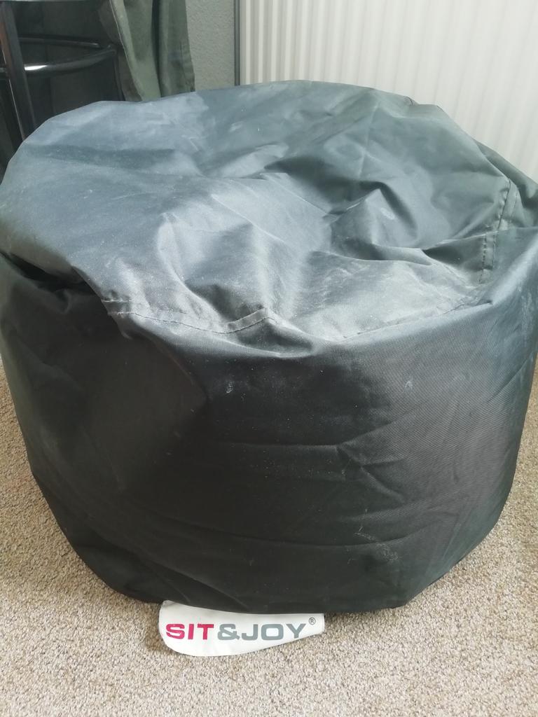 Zwarte zitzak rond - poef 55cm, Ophalen, Gebruikt, Zwart, Zitzak