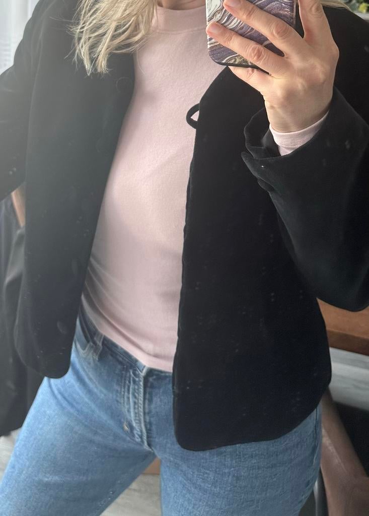 Vintage fluwelen jasje, Kleding | Dames, Maat 38/40 (M), Zwart, Ophalen of Verzenden, Zo goed als nieuw