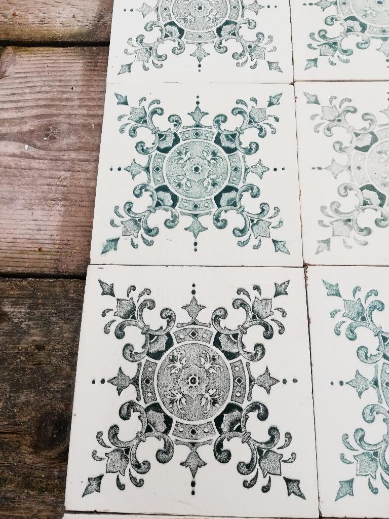 500 antieke tegels donkergroene afbeelding 15.3x15.3 cm, Ophalen