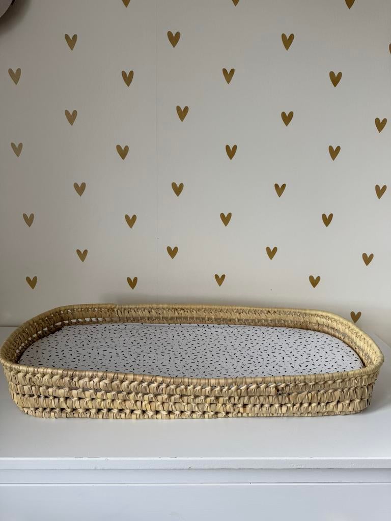 Rieten verschoonmandje met matras, Ophalen, Zo goed als nieuw, 75 tot 100 cm, Minder dan 50 cm