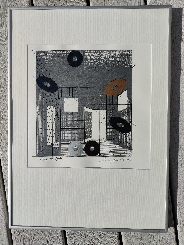 Henri Jacobs - Studie Voor Igitur, Handgesigneerd, Antiek en Kunst, Kunst | Litho's en Zeefdrukken, Ophalen of Verzenden