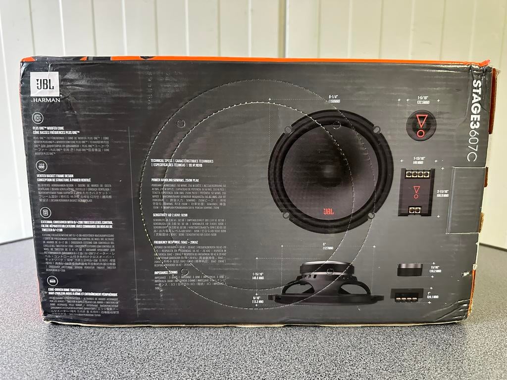 JBL Stage3 607C - Autospeakers - 16,5 cm compo set, Auto diversen, Ophalen of Verzenden, Zo goed als nieuw