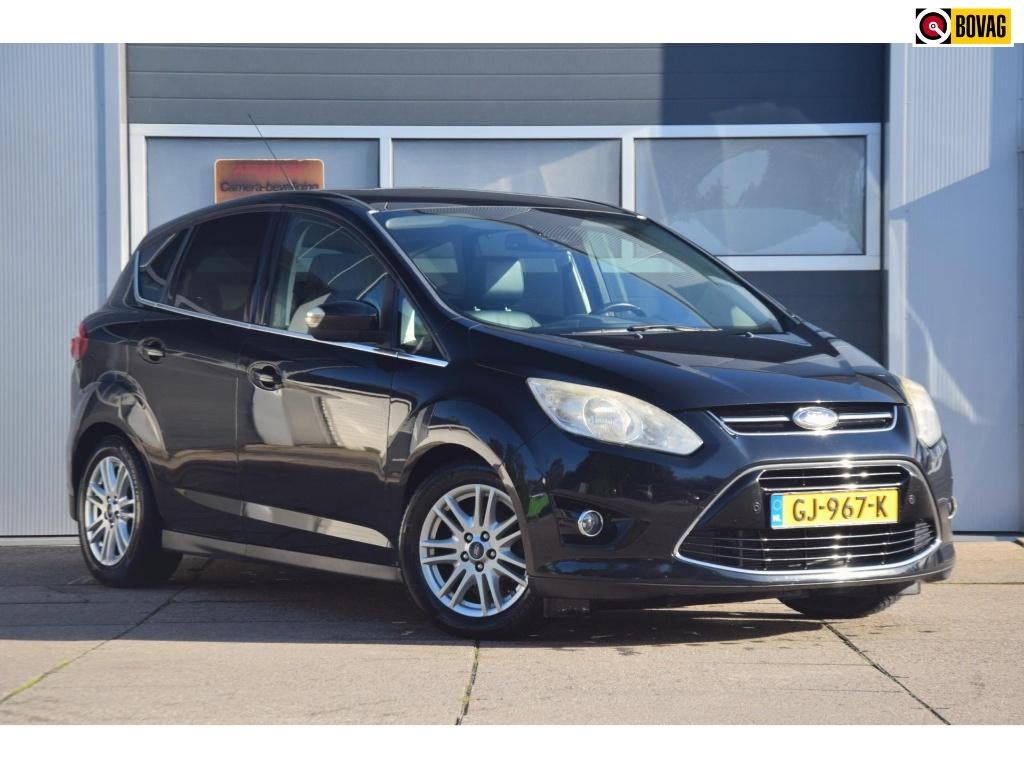 Ford C-Max 1.0 Titanium (125PK) - full options + nwe DB riem, Auto's, Euro 5, 125 pk, Zwart, Leder en Stof