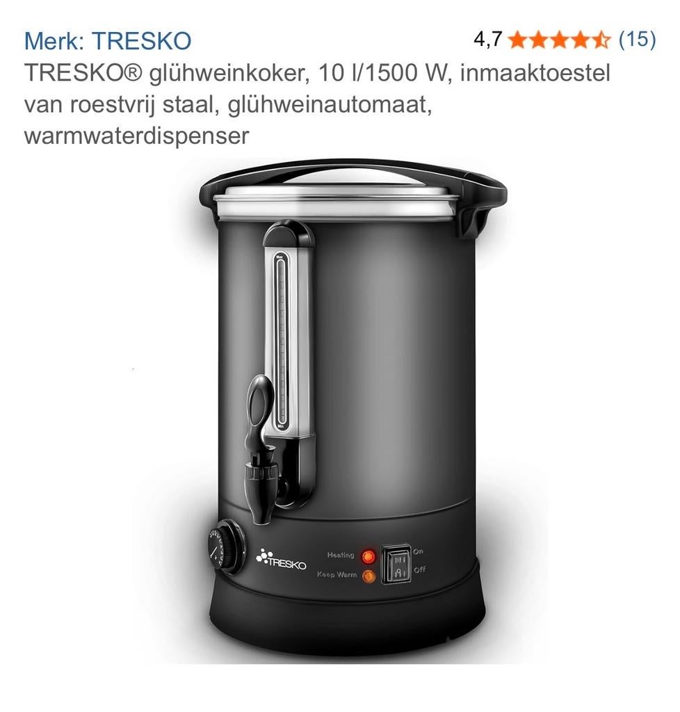 Kesser Glühweinketel - 27 Liter - Elektrische Inmaakketel - 2000W - LCD