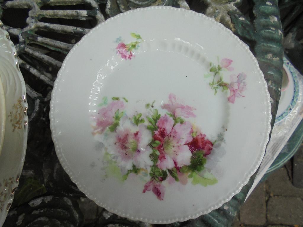 4 kleine gebaksbordjes met roze bloemen / bloesem, Ophalen of Verzenden