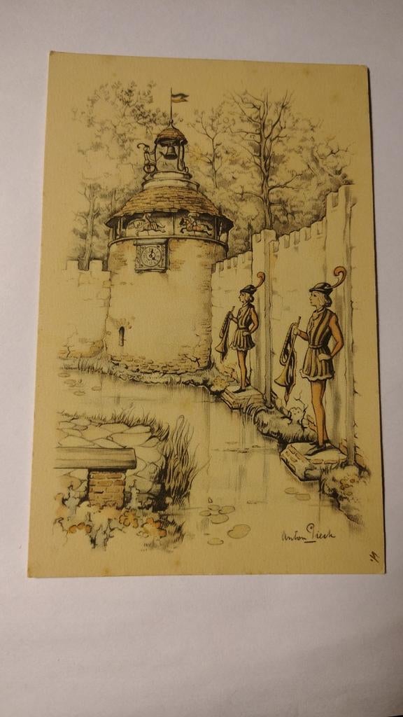 De Efteling Anton Pieck Magische Klok Ansichtkaart ongelopen, Ophalen of Verzenden