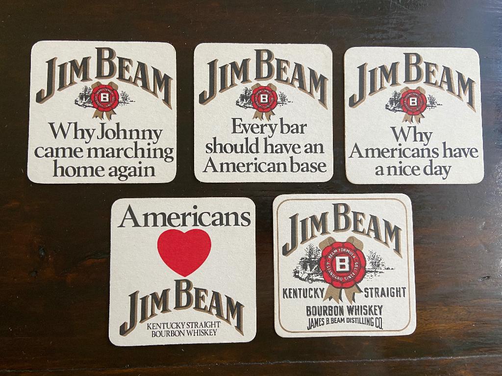 Jim Beam bierviltjes 5 verschillende., Ophalen of Verzenden, Zo goed als nieuw, Gebruiksvoorwerp