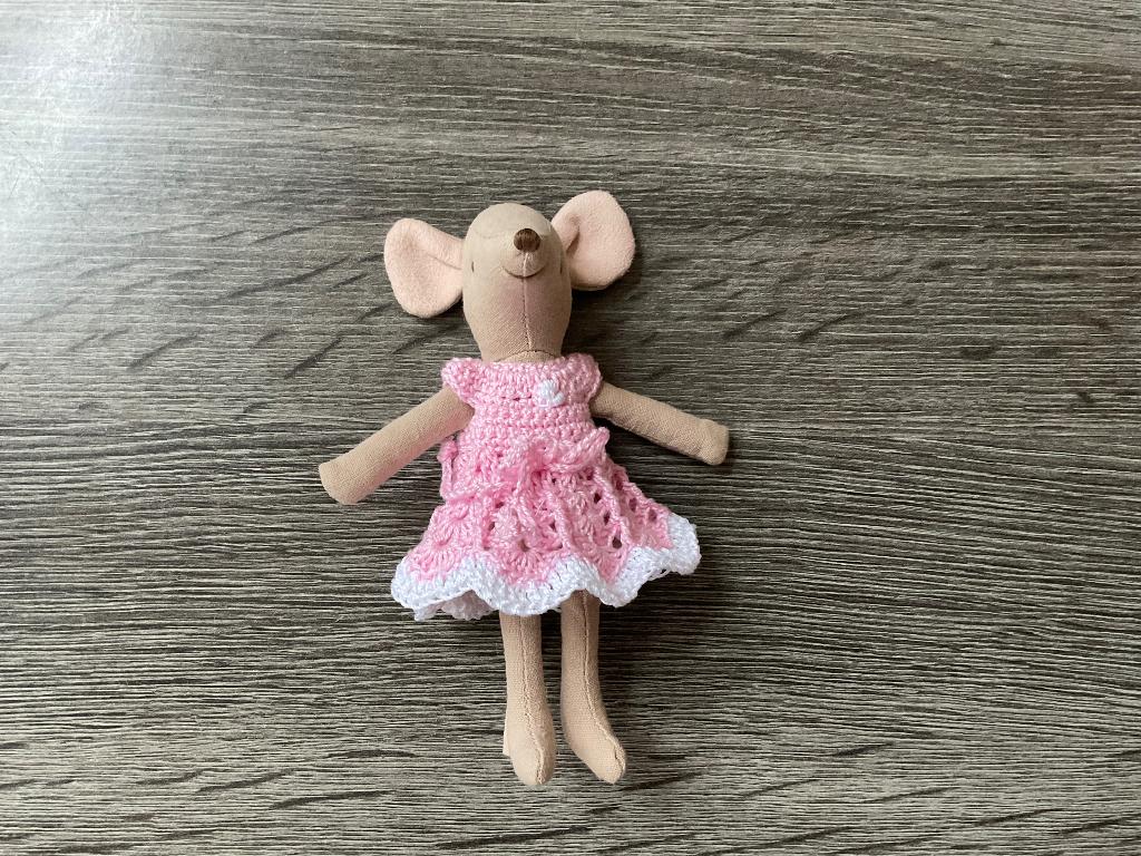 Gehaakt katoen jurkje voor Maileg muisje van 12/13 cm, Verzenden, Nieuw, Kleertjes
