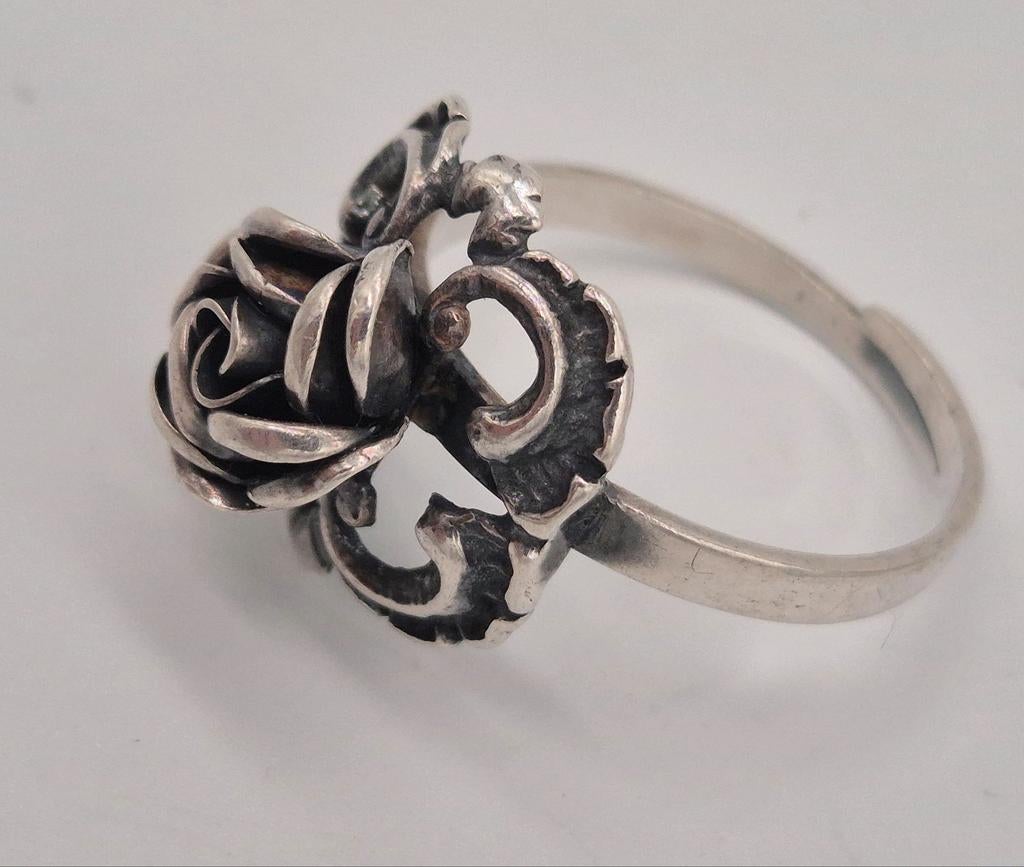 Mooie Teka zilveren ring 925 maat 20, Gebruikt, 20 of groter, Verzenden, Zilver