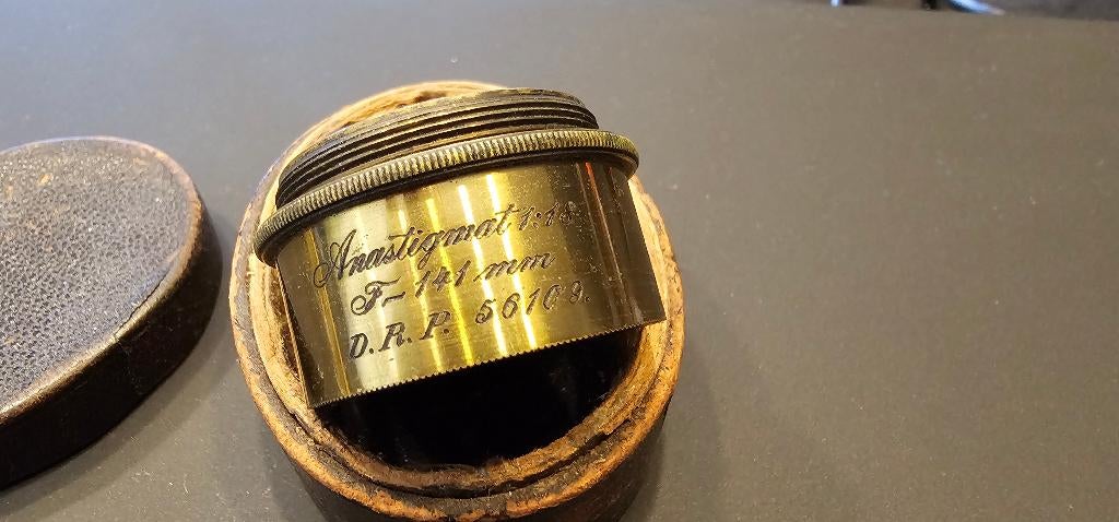 antieke Carl Zeiss Anastigmat messing lens, Ophalen of Verzenden, Gebruikt, Overige typen