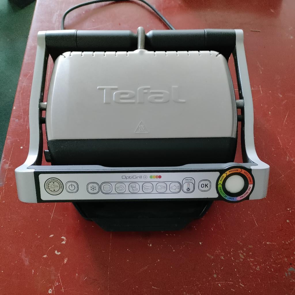 Tefal Optigrill Plus, Witgoed en Apparatuur, Contactgrills, Ophalen of Verzenden, Uitneembare platen, Zo goed als nieuw