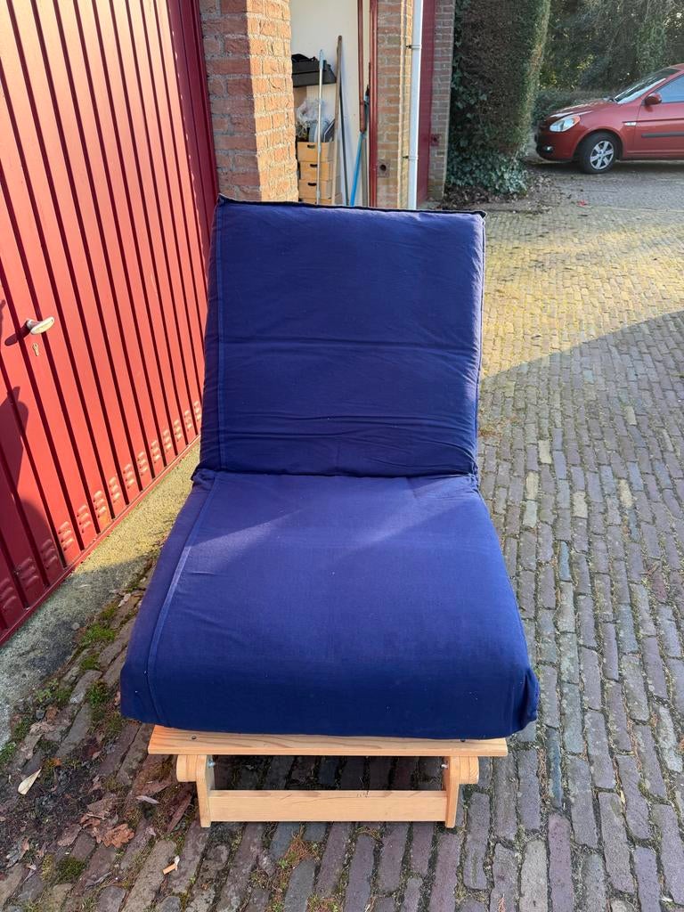 IKEA Munkarp Fliken slaapstoel - 70x200cm - Donkerblauw, Ophalen, Gebruikt, Blauw, Eén