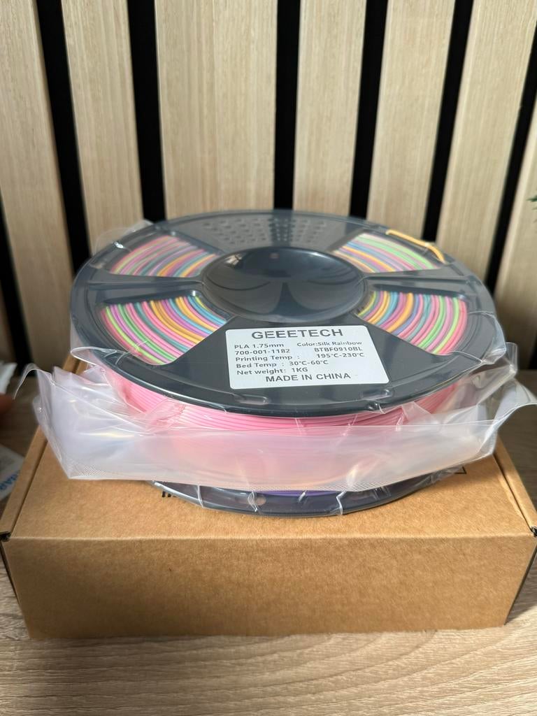 GEEETECH PLA SILK+ Silk Rainbow 1KG 3D Printer Filament, Ophalen of Verzenden, Nieuw