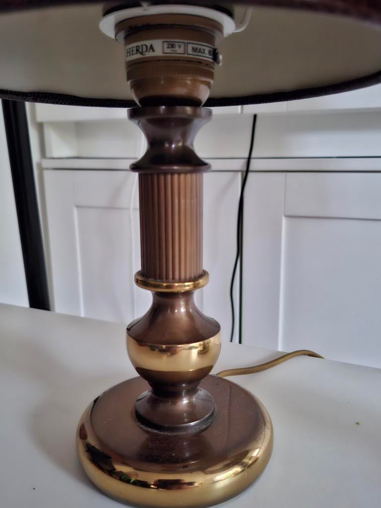 Herda Tafellamp - Vintage Design - Goud/Brons, Ophalen of Verzenden