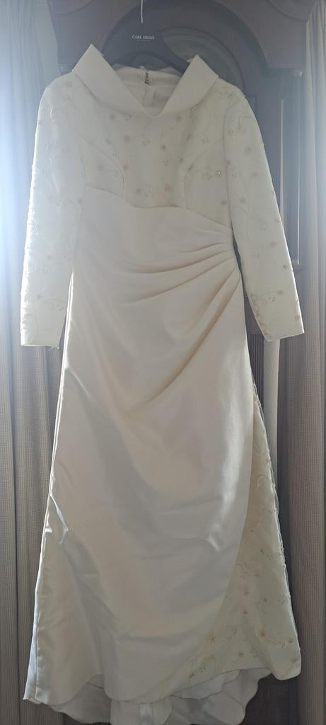 Trouwjurk crème (maat 38/40), Ophalen, Gedragen, Wit, Trouwjurk
