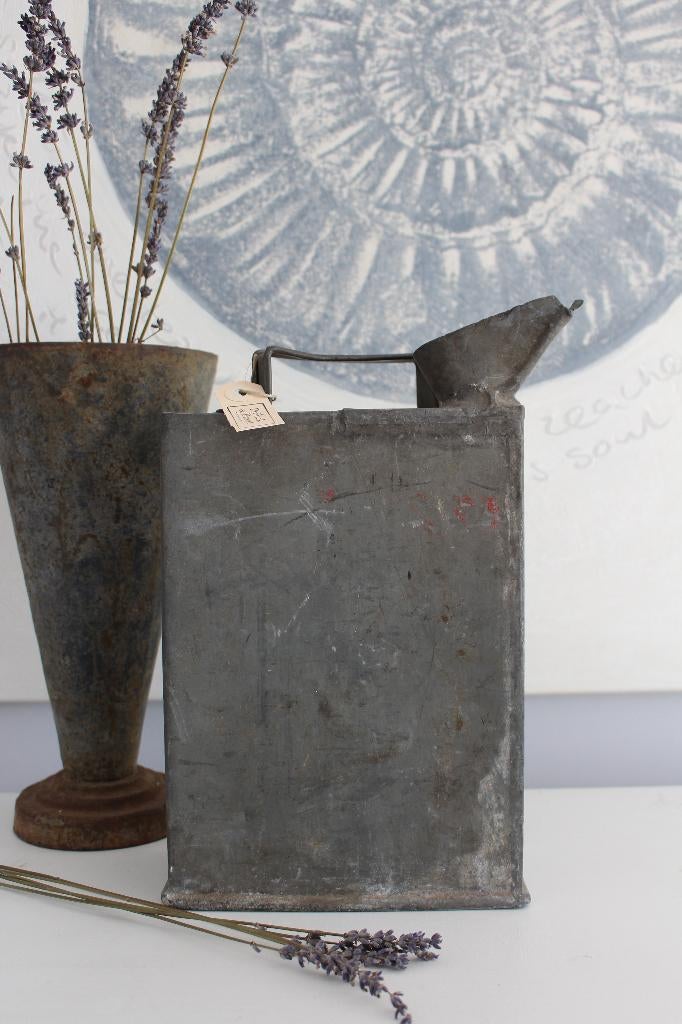 Oude brocante zinken kan met tuit *Pronck & Praal*, Ophalen of Verzenden