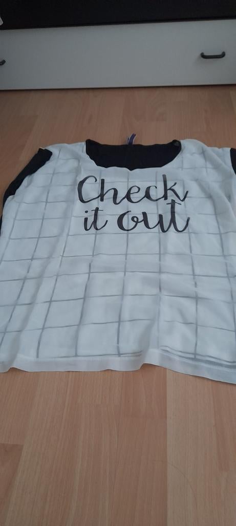 Bijna gratis Dames t shirt maat XL zwart wit Miss Etam, Zwart, Maat 46/48 (XL) of groter, Ophalen of Verzenden, Korte mouw