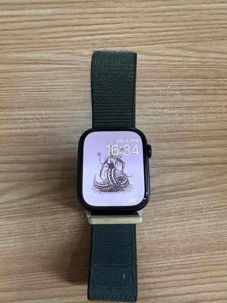 Apple Watch Series 9 45mm met extra bandjes, Zwart, IOS, Ophalen of Verzenden, Waterdicht