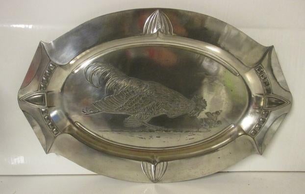 zeldzame art nouveau schaal WMF met kip en kuikens, Antiek en Kunst, Ophalen
