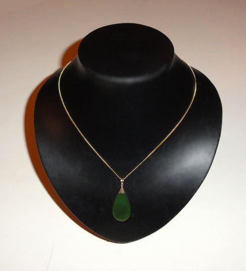 Ketting met hanger Jade goud 18 karaat, Ophalen of Verzenden, Zo goed als nieuw