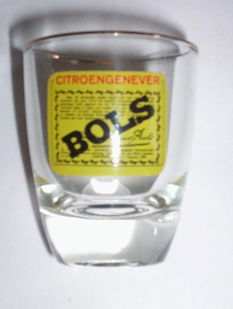 borrelglaasje lucas bols (vlgnr 25) bols citroengenever, Ophalen of Verzenden, Zo goed als nieuw, Borrel- of Shotglas