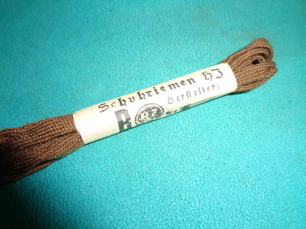 Duits wo2 oorlog schoenveters HJ bruin jungvolk, Ophalen of Verzenden, Overige soorten, Duitsland, Overige typen