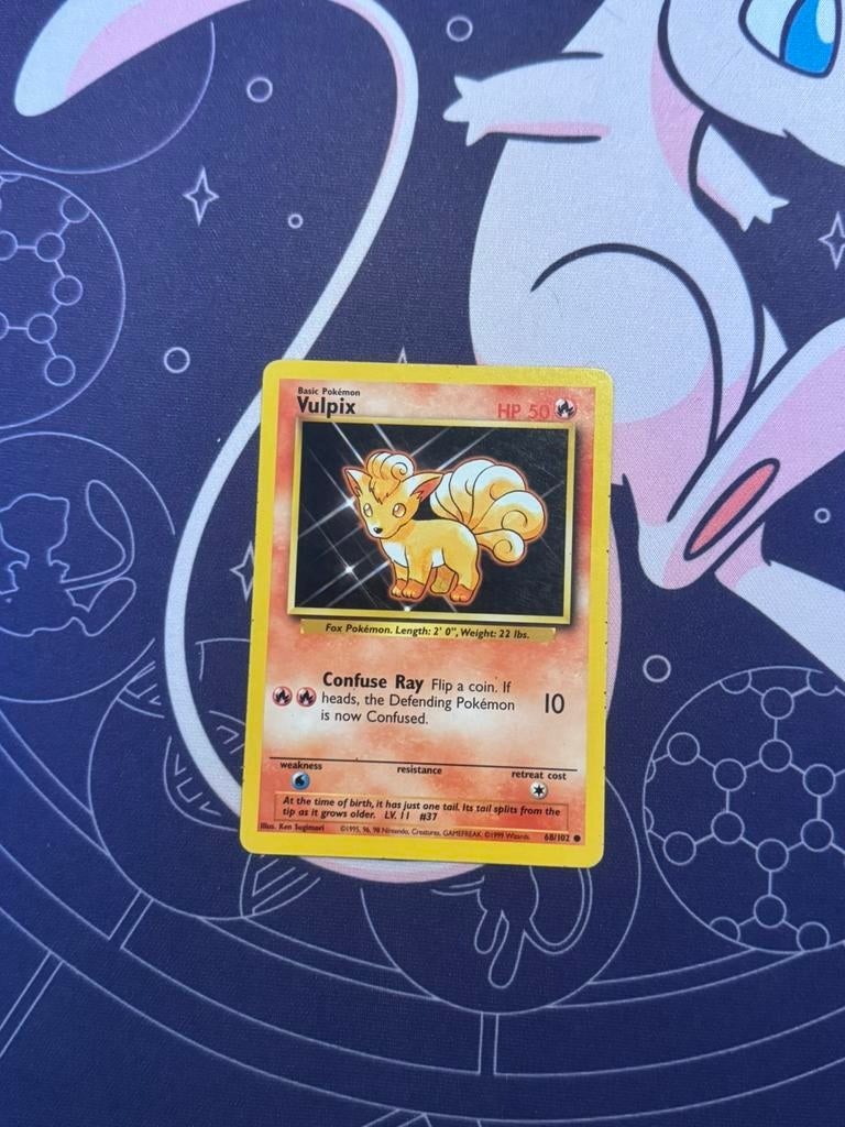 Pokémon kaarten Vulpix #68 Base set, Ophalen of Verzenden, Zo goed als nieuw, Losse kaart