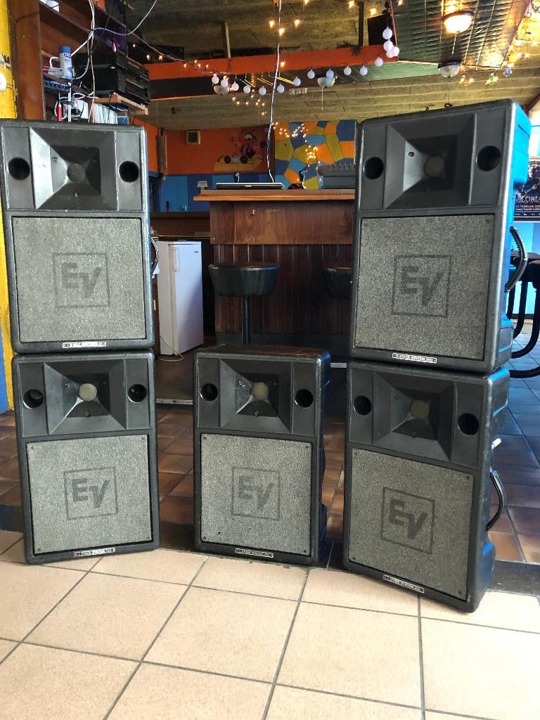 5 Professionele EV boxen, Ophalen of Verzenden, 120 watt of meer, Front, Rear of Stereo speakers, Overige merken