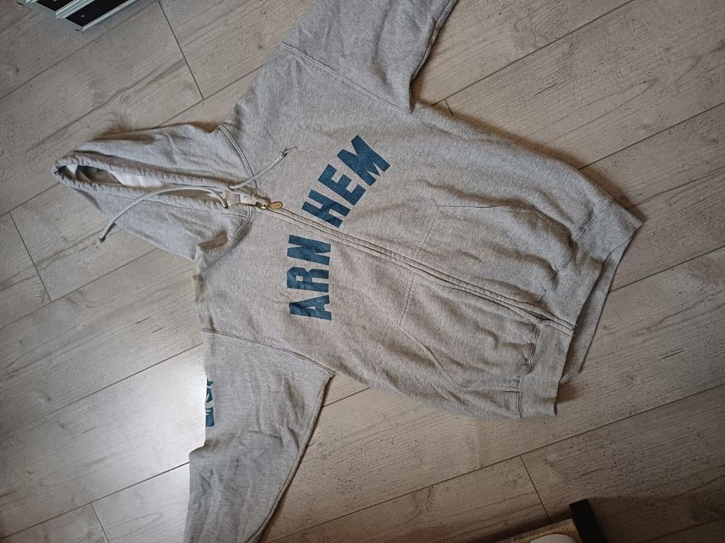 Te koop: Grijze Hoodie Vitesse met Rits - Maat M, Kleding | Heren, Ophalen, Zo goed als nieuw, Maat 48/50 (M), Grijs